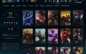Prata 2 com TODOS os Champs e 35 Skins ( JG / MID / SUP )