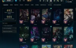 Prata 2 com TODOS os Champs e 35 Skins ( JG / MID / SUP )
