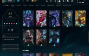 Prata 2 com TODOS os Champs e 35 Skins ( JG / MID / SUP )