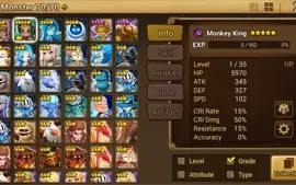 Reroll Summoners War lvl10 com Macaco Dark +Hathor