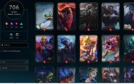 Conta LOL 712 skins + conta wild rift