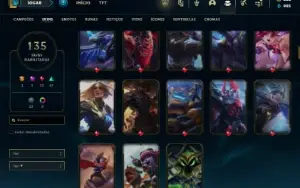 Bronze 1 com TODOS os champs e 135 Skins ( MAIN MID )