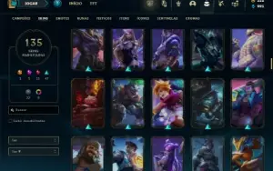 Bronze 1 com TODOS os champs e 135 Skins ( MAIN MID )