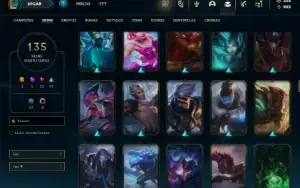 Bronze 1 com TODOS os champs e 135 Skins ( MAIN MID )