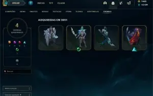conta league of legends 800 reais em skins BARATO