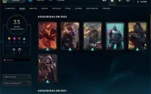 conta league of legends 800 reais em skins BARATO