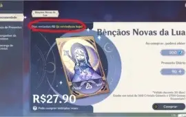 Genshin Impact 5 x 5 estrelas 111 dias de bençao AR 43