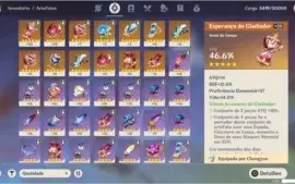 Genshin Impact 5 x 5 estrelas 111 dias de bençao AR 43