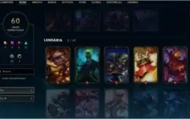 Conta LoL Platina 3 TODOS os champs 60 skins épicas e legado