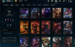 Bronze 4 com 90 Champs e 59 Skins + 4 Fragmentos