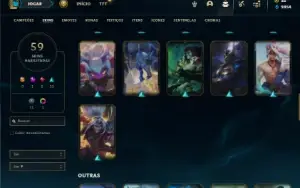 Bronze 4 com 90 Champs e 59 Skins + 4 Fragmentos