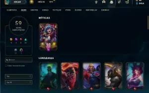 Bronze 4 com 90 Champs e 59 Skins + 4 Fragmentos