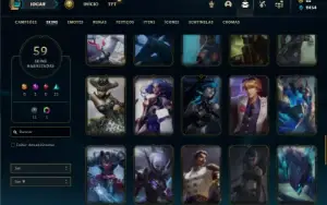 Bronze 4 com 90 Champs e 59 Skins + 4 Fragmentos