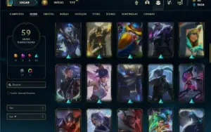 Bronze 4 com 90 Champs e 59 Skins + 4 Fragmentos