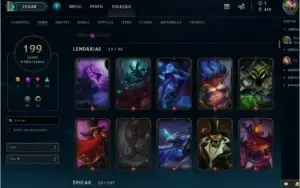 Conta de lol, level 310, Diamante 4, 199 skins, 130 champs