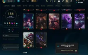 Diamante 4 com 140 Champs e 186 Skins +6 Prestigios