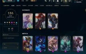 Diamante 4 com 140 Champs e 186 Skins +6 Prestigios