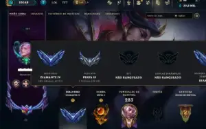 Diamante 4 com 140 Champs e 186 Skins +6 Prestigios