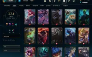 Esmeralda 3 com TODOS os champs e 334 Skins (Nivel 676)