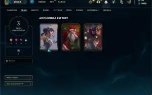 Conta prata 1 com 22 Champs e 3 Skins + 4 Espolios
