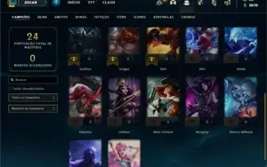 Conta prata 1 com 22 Champs e 3 Skins + 4 Espolios