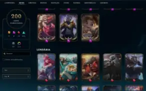 Conta League Of Legends, Platina, Lvl 370, Com 200 Skins