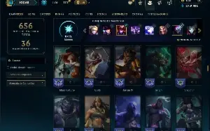 Ouro 4 com 150 Champs e 103 Skins ( JG / TOP / MID )
