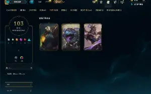 Ouro 4 com 150 Champs e 103 Skins ( JG / TOP / MID )