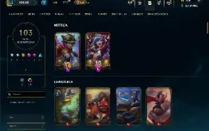 Ouro 4 com 150 Champs e 103 Skins ( JG / TOP / MID )