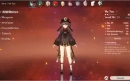 Conta genshin AR27 Hu tao e diluc