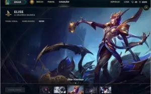 CONTA LEAGUE OF LEGENDS - ELISE VITORIOSA - PLATINA S6