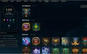 CONTA  LOL LEVEL 167-142 SKINS-105 CHAMP-23 M7-NEO PAX SIVIR