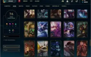 Conta full champs e 76 skins