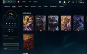 Conta full champs e 76 skins