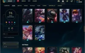Conta full champs e 76 skins