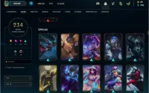 Conta com 234 skins