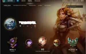 Conta League of Legends PLATINA V nesta season