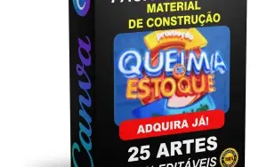 Pack Canva Material de Construção Vol 4 - 25 Artes Editáveis