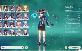 Conta Genshin Impact Ar 10 - Personagens Yelan E Scaramouche