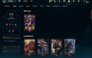 Conta ouro 2 com 82 Champs e 50 Skins