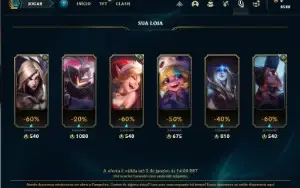 Conta platina 1 com 33 Champs e 8 Skins