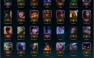 conta ouro 3 13k de essência 31 campeões  skins legado