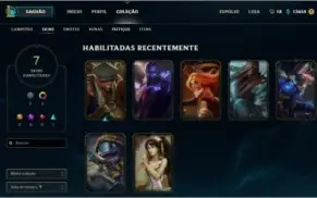 conta ouro 3 13k de essência 31 campeões  skins legado