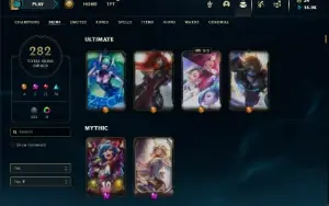 Unranked com 135 Champs e 282 Skins +  6 Vitoriosas ( SUP )