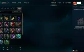 Conta Ouro V com bastante campeões e skins