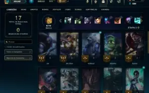 Unranked com 27 Champs e 6 Skins