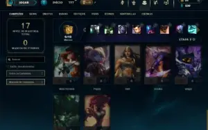 Unranked com 27 Champs e 6 Skins
