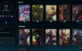 Conta unranked de 7 anos com skins lendarias e uma ultimate