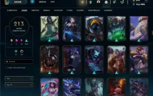 Mestre com TODOS os champs e 213 Skins + 150 PDL