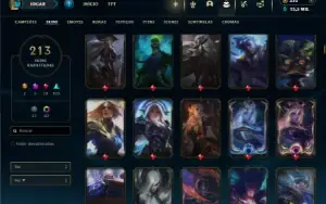 Mestre com TODOS os champs e 213 Skins + 150 PDL